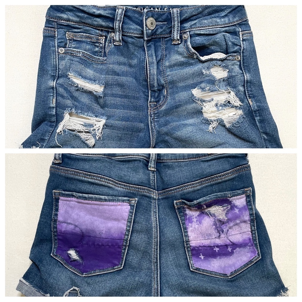 AEO next level stretch high rise shortie shorts sz 4